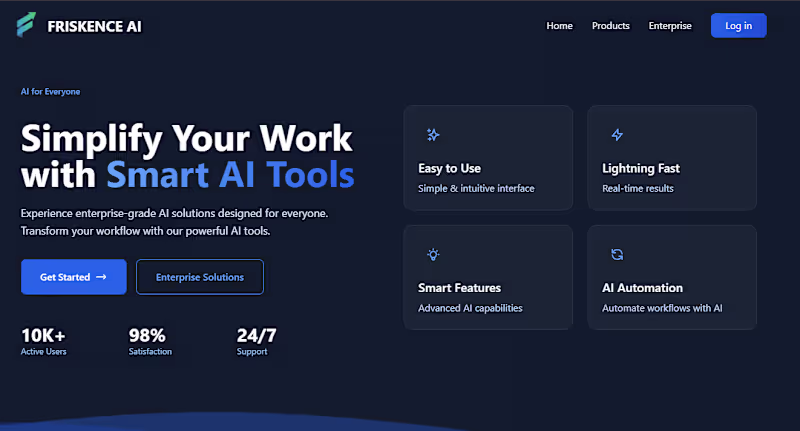 Cover image for Friskence AIWebsite Development