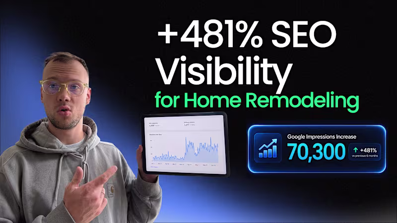 Cover image for Home Remodeling SEO Case Study: From Website Redesign to 70,...
