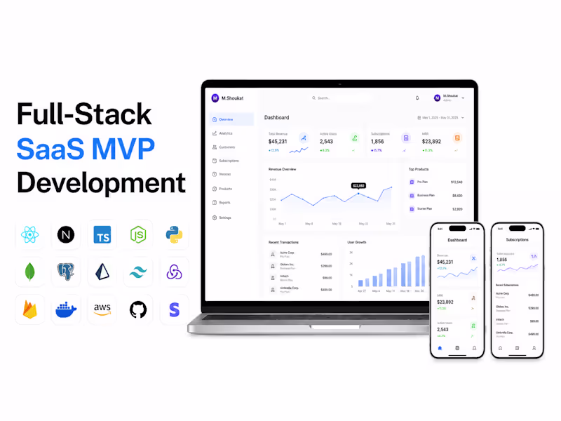 Cover image for Full-Stack SaaS MVP Development | Frontend, Backend & Billing