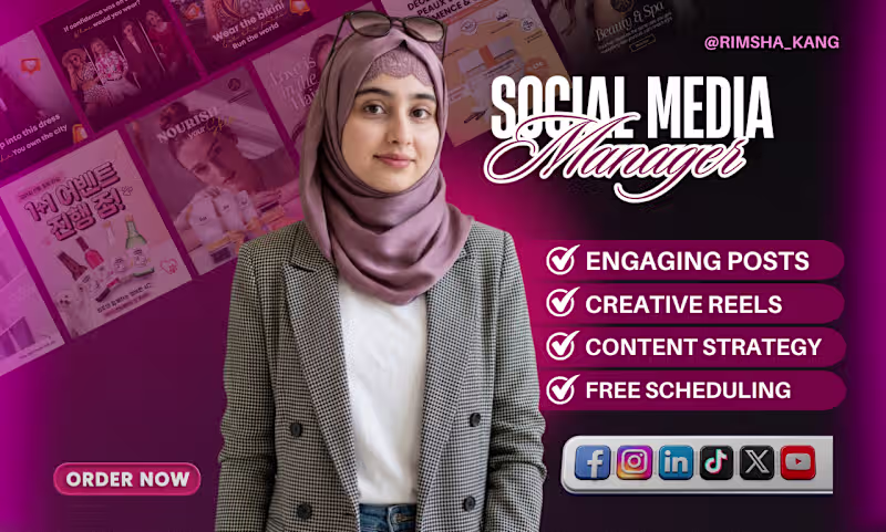 Cover image for I will be your social media manager and content creator