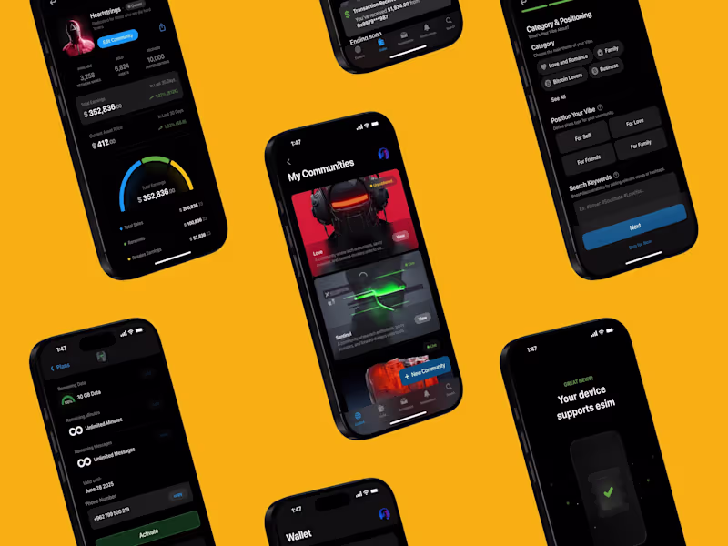 Cover image for Confidential Fintech App: Wallet, eSIM & Community UX