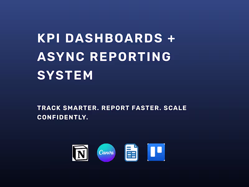 Cover image for Custom KPI Dashboards & Reporting Systems (Sheets + Notion)