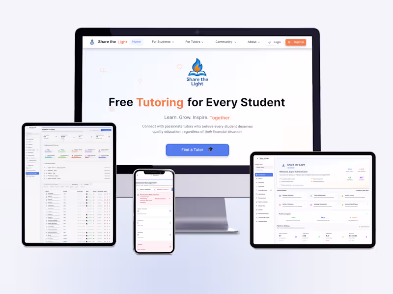 Cover image for Share the Light - Role-Based Tutoring Platform