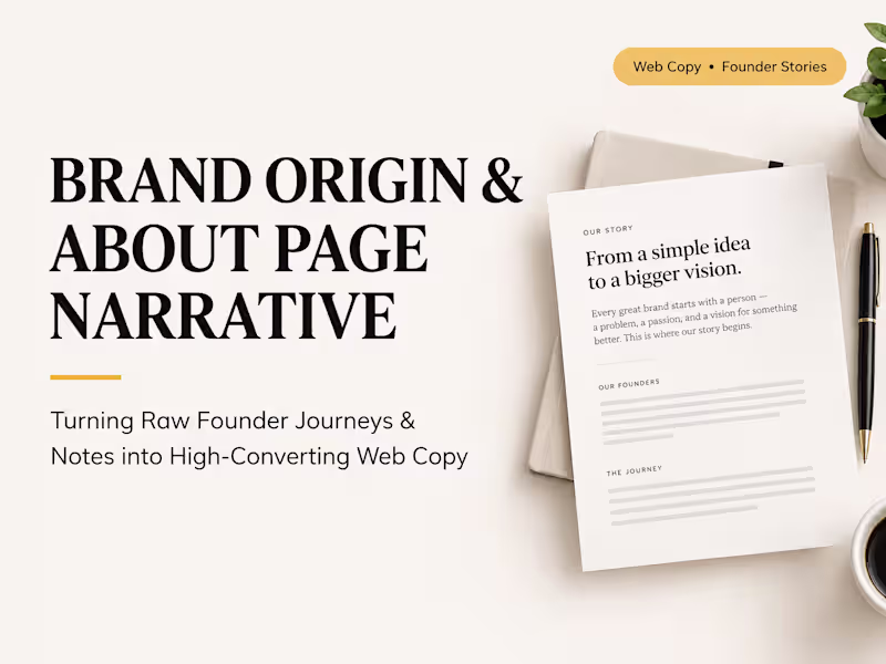 Cover image for Brand Origin Story & About Page Narrative