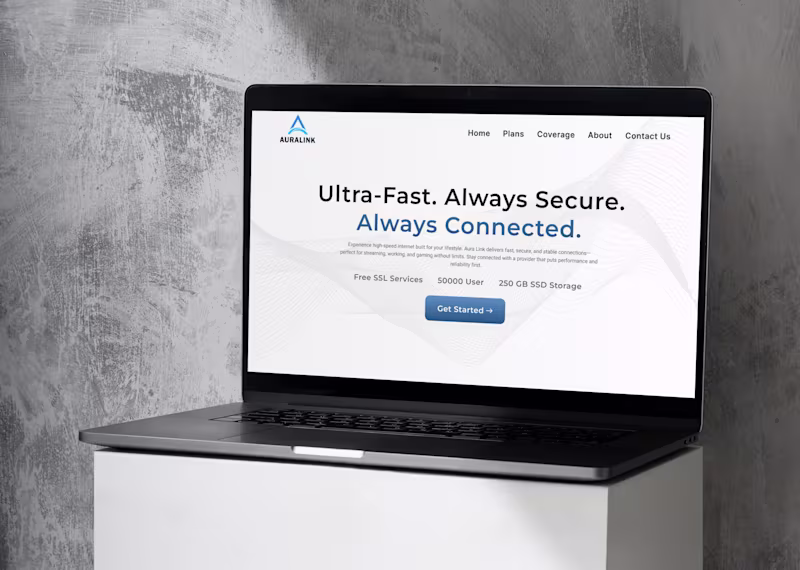 Cover image for AURA LINK — Internet Service Provider | Landing Page