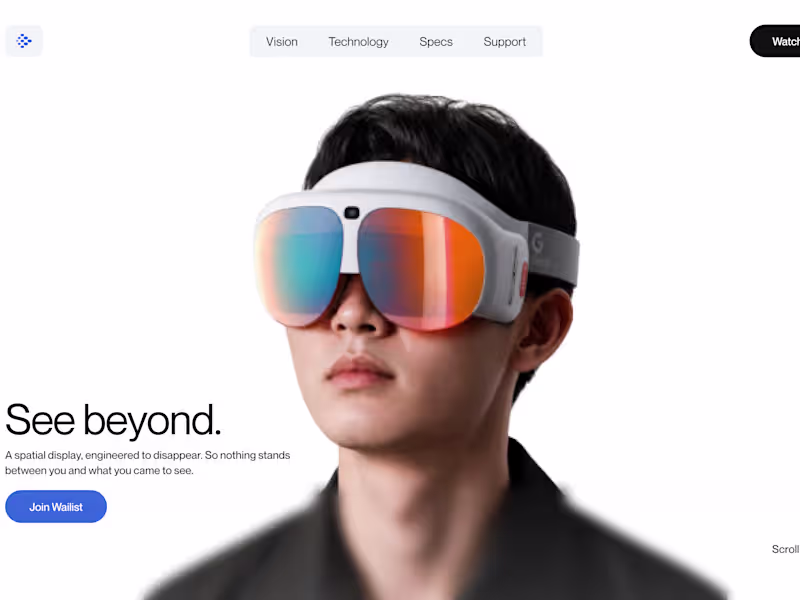 Cover image for VR headset Webpage