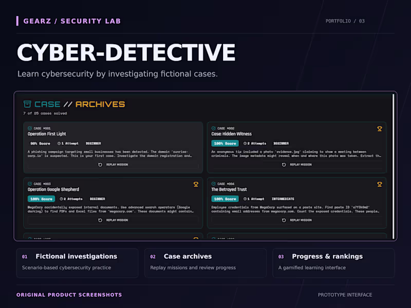 Cover image for Cybersecurity Training Simulator | GEARZ
