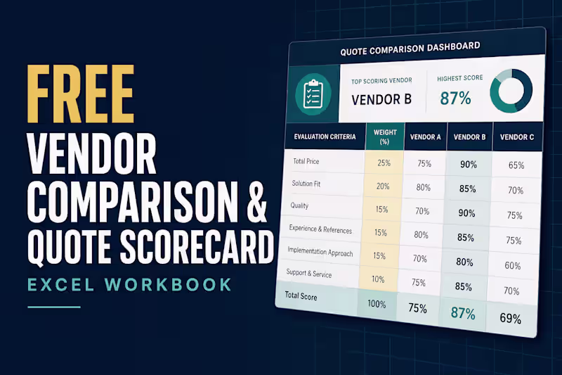 Cover image for Free Vendor Comparison and Quote Scorecard