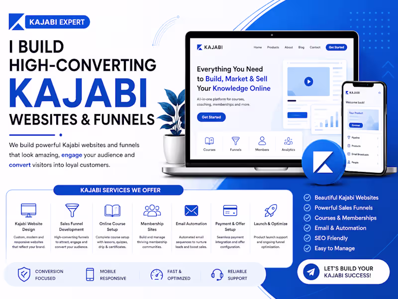 Cover image for Professional Kajabi Websites & Funnels Designed for Results