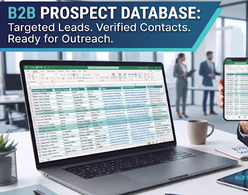 Cover image for Custom B2B Prospect Research, 50 Qualified Leads