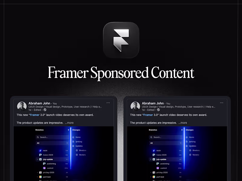 Cover image for Framer LinkedIn Sponsored Content Campaign