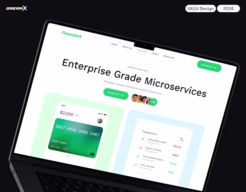 Cover image for FinTech Website Design - FinovateX