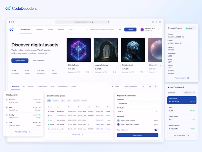 Cover image for Digital Asset Marketplace & Smart Contracts