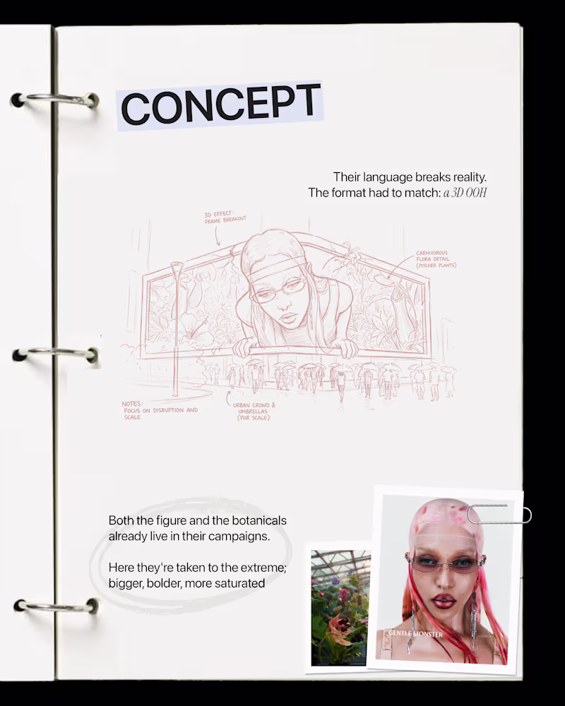Cover image for I designed an imaginary 3D OOH campaign for Gentle Monster. ...