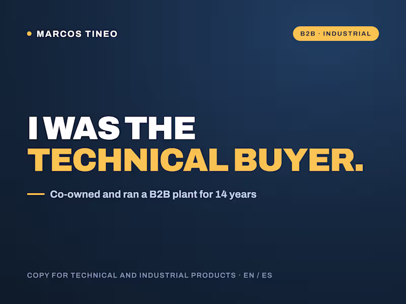 Cover image for B2B Copy for Industrial and Technical Companies (EN/ES)
