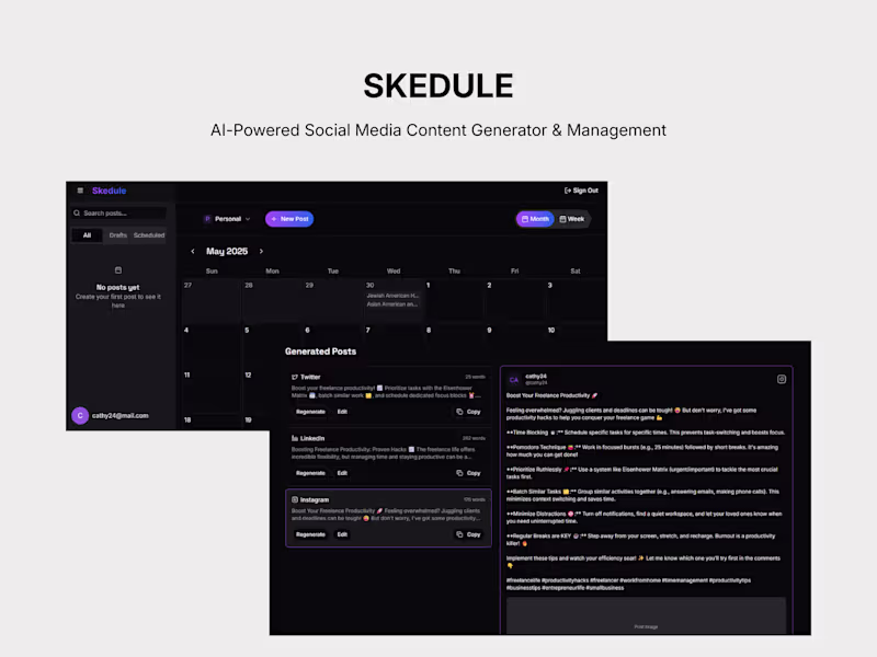 Cover image for Skedule: AI-Powered Social Media Content App Development