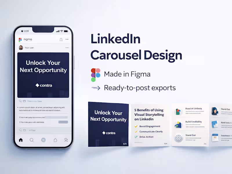 Cover image for LinkedIn Carousel Design in Figma (Ready-to-Post)