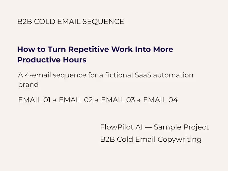 Cover image for B2B Cold Email Sequence — SaaS Automation