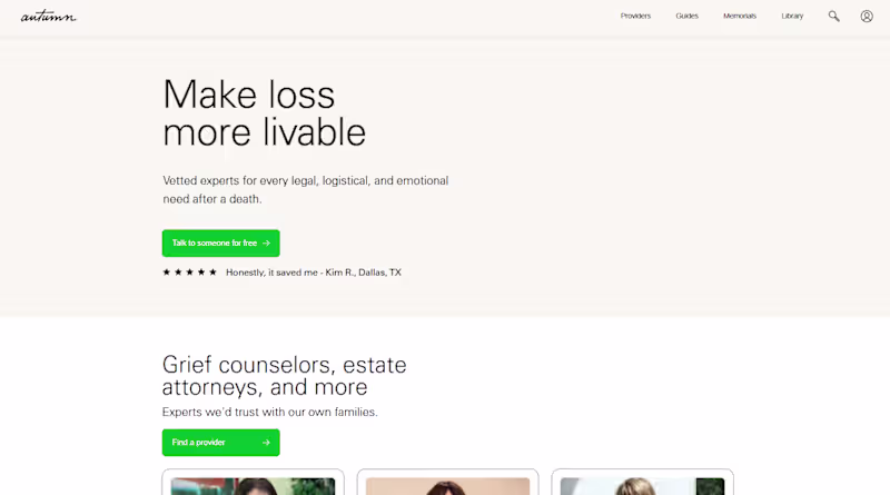 Cover image for Autumn (bereavement services marketplace +