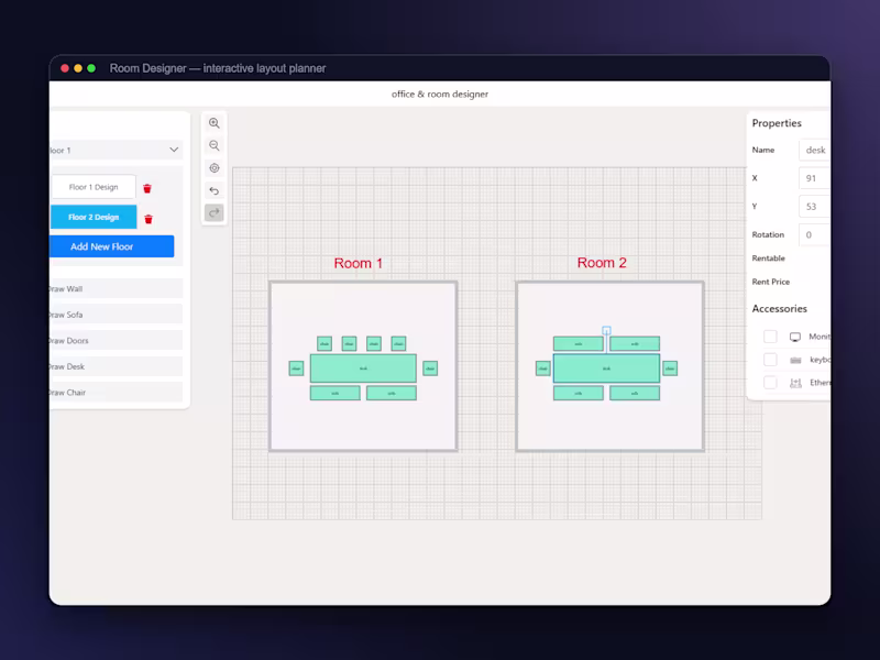 Cover image for Room Designer – Interactive 2D