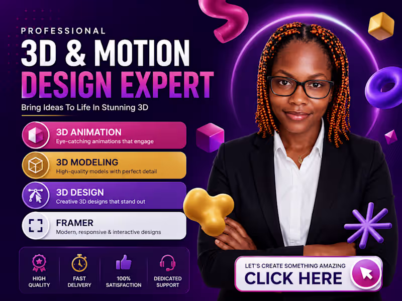 Cover image for You will get a Spline 3D Design Animation, modeling, webflow etc