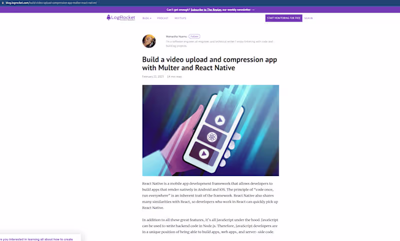 Cover image for React Native video app 