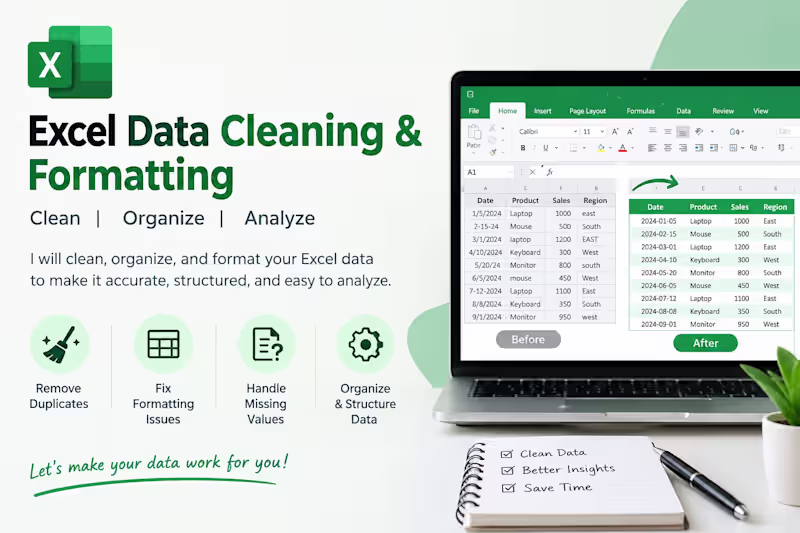Cover image for Excel Data Cleaning & Formatting