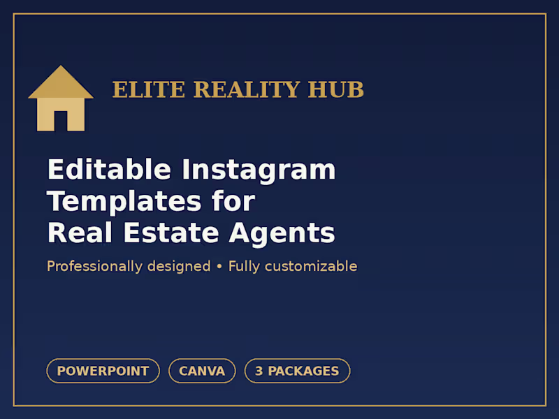 Cover image for Editable Instagram Templates for Real Estate Agents
