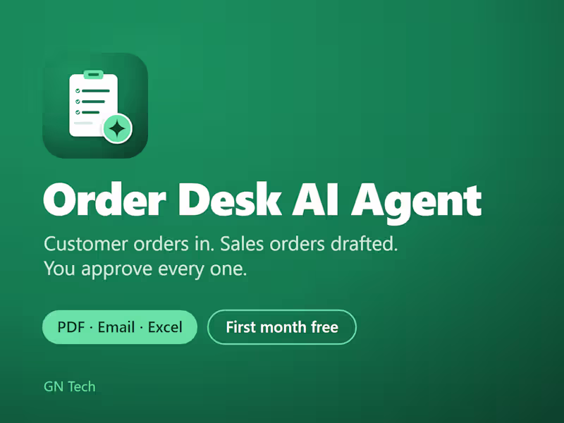 Cover image for Order Desk AI Agent (monthly)
