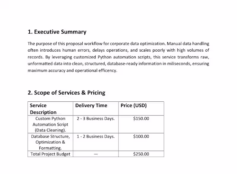 Cover image for Structure automation service proposals for