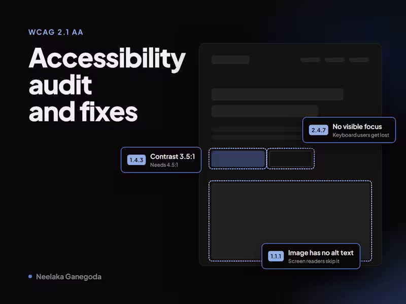 Cover image for WCAG 2.1 AA accessibility audit and fixes