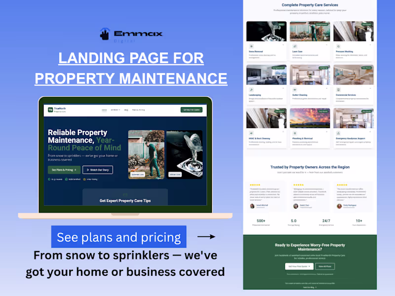 Cover image for Property Maintenance Landing Page Design
Designed