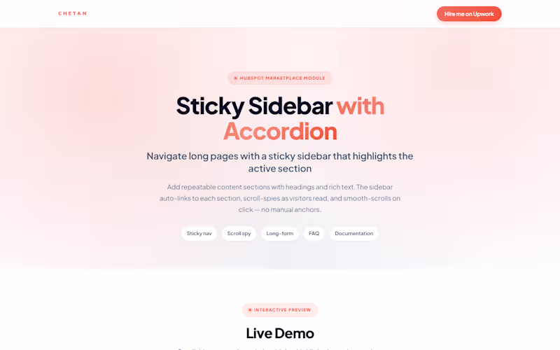 Cover image for Sticky Sidebar with Accordion —