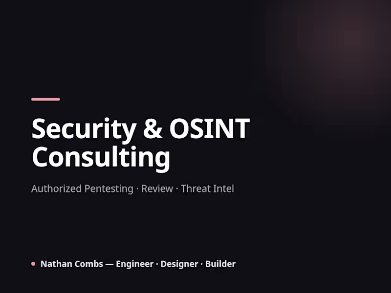 Cover image for Security & OSINT Consulting