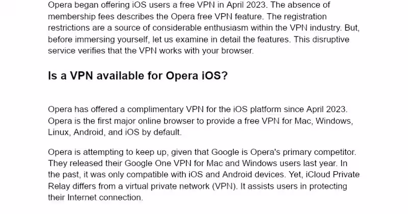 Cover image for Development of Free VPN for Opera iOS