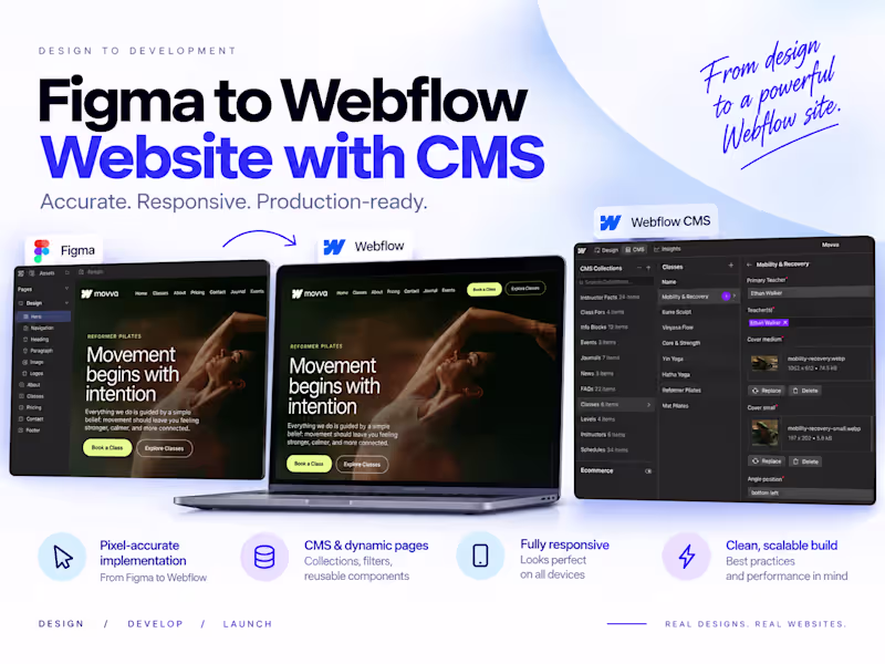 Cover image for Figma to Webflow Website with CMS