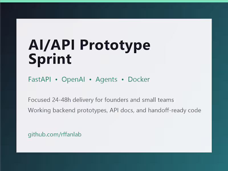 Cover image for AI/API Prototype Sprint