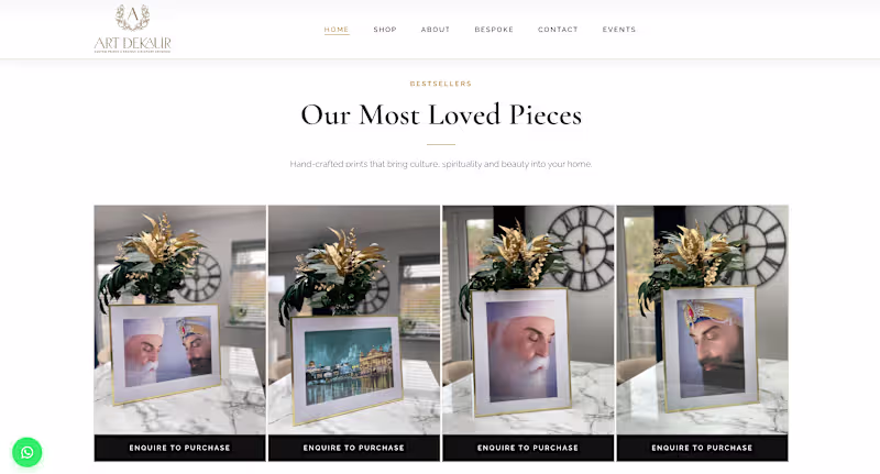 Cover image for Art de Kaur — Website