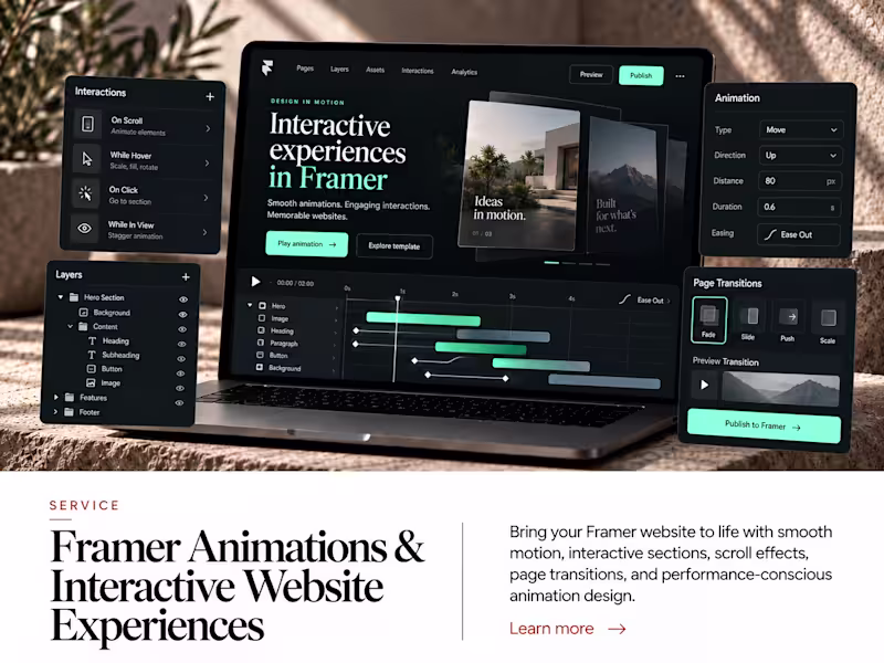 Cover image for Framer Animations & Interactive Website Experiences