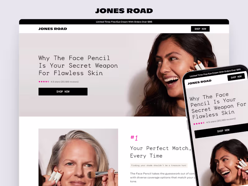 Cover image for Jones Road Beauty - Face Pencil Listicle Design