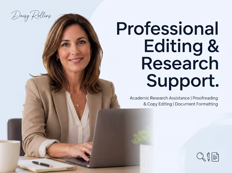 Cover image for Academic Research, Proofreading & Editing Support