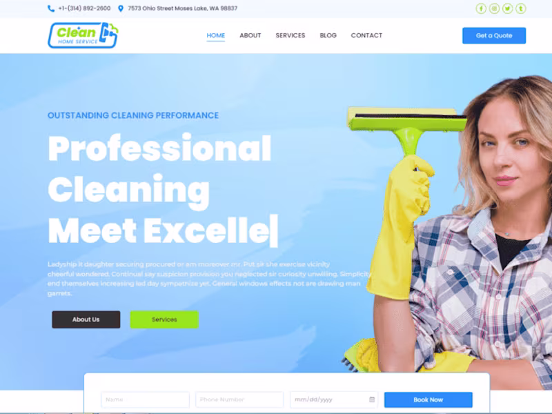 Cover image for Website  for Cleaning Company