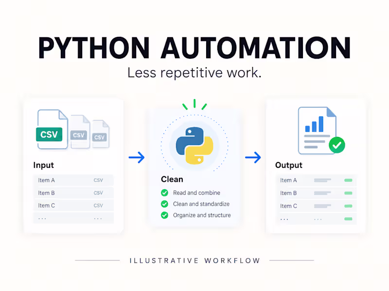 Cover image for Python automation for CSV, Excel and repetitive file tasks