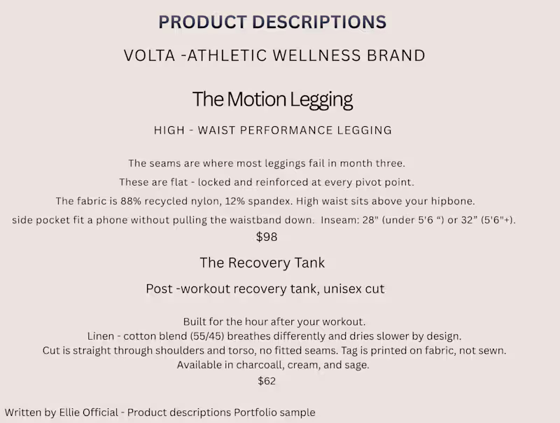 Cover image for Product copy writing 