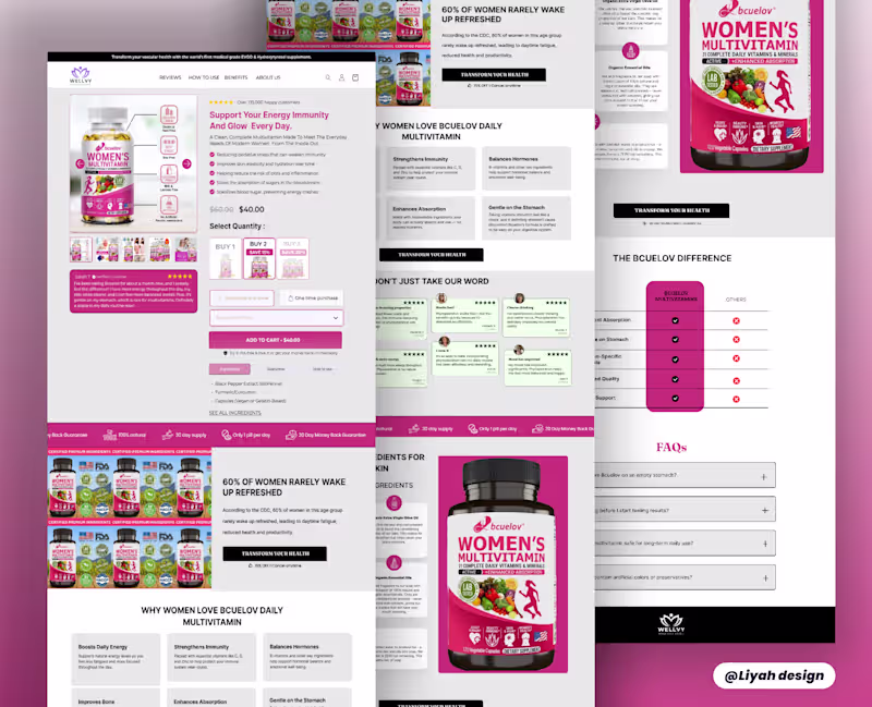 Cover image for Smart Design Meets Daily Health Bcuelov Women's Vitamins PDP