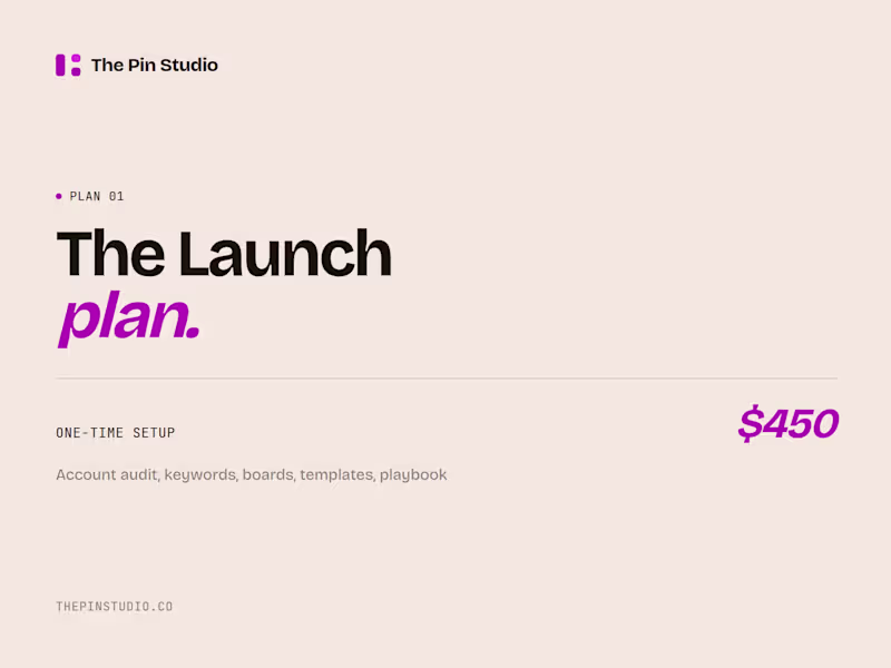 Cover image for Pinterest Account Setup & Launch Plan