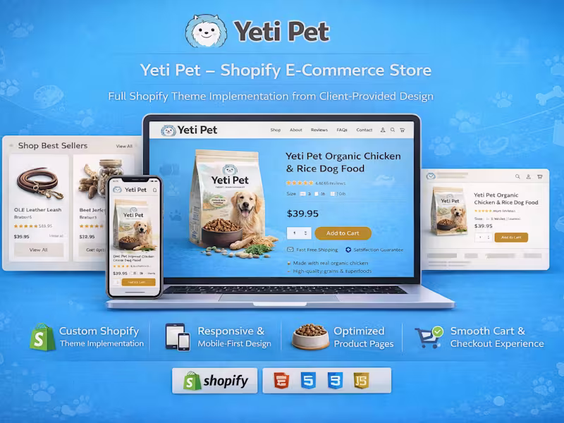 Cover image for Yeti Pet Shopify Store Development