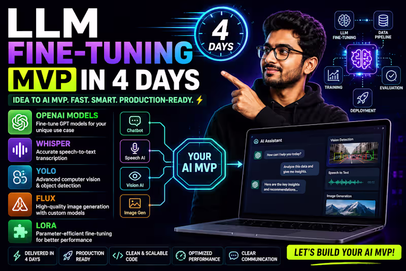 Cover image for LLM Fine-Tuning MVP in 4 Days | OpenAI, Whisper, YOLO & FLUX