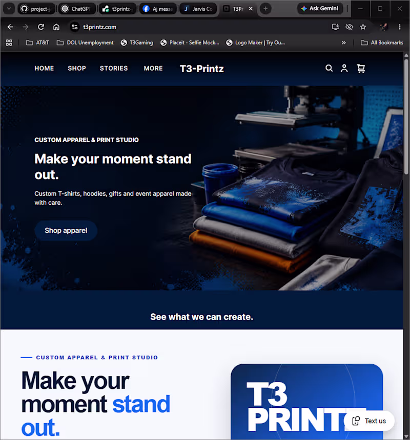 Cover image for T3Printz Website Design & Implementation
Designed