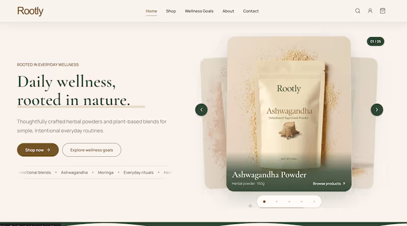Cover image for ROOTLY WELLNESS
A premium wellness storefront